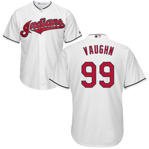 Indians #99 Ricky Vaughn White Home Stitched Youth MLB Jersey